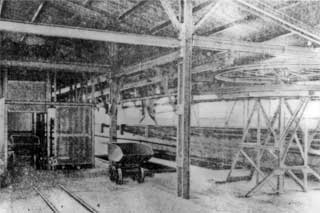 Erzaufbereitungsanlage von 1906/1907, Anlage mit Umkehr- und Entladestation der Transportseilbahn