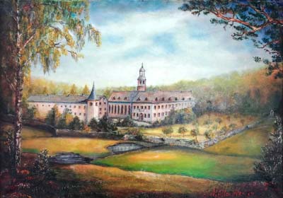 Franz Hüllenkremer: Kloster Schwarzenbroich. Öl auf Leinwand.