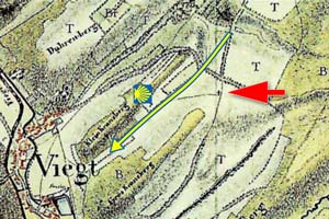 Ausschnitt aus der topographischen Aufnahme der Rheinlande, TM Bl. 96 Müffling