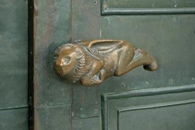 Markuslöwe an der Markuskirche in Mausbach