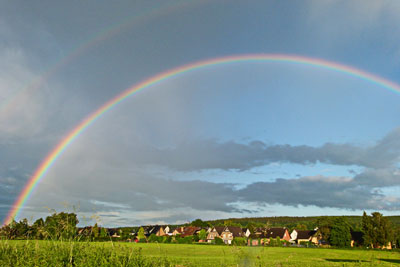 Doppelter Regenbogen über Mausbach