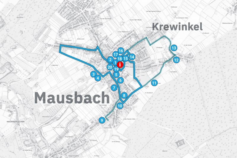 Rundwege zu Sehenswürdigkeiten in und um Mausbach