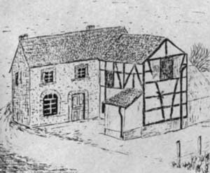 Haus der Fine Traud Willms in Krewinkel, Zeichnung: August Fräntz